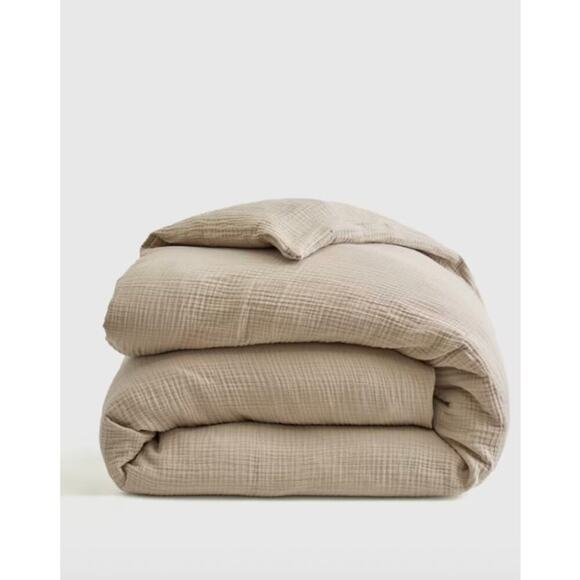 Quince Organic Airy Gauze Duvet Cover Dune Size King/Cal King Dune New #98 - Picture 1 of 4